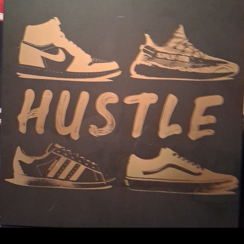 Gold and Black Sneaker Art Print